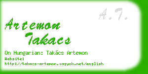 artemon takacs business card